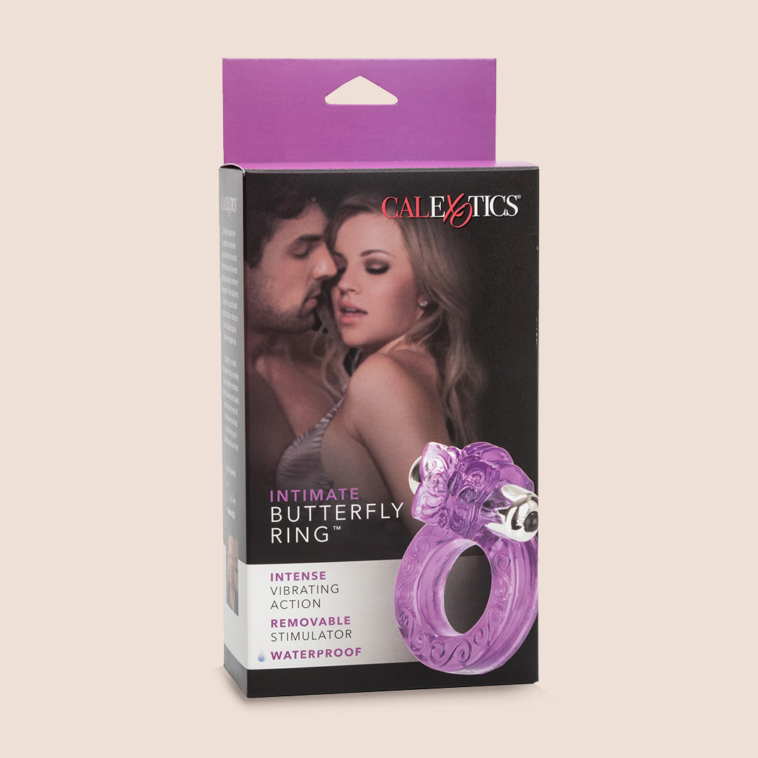 CalExotics Intimate Butterfly Ring™ - Vibrating Cock Ring for Couples | Pleasure Enhancer for Men & Women | Perfect for Foreplay & Spicing Up Your Sex Life