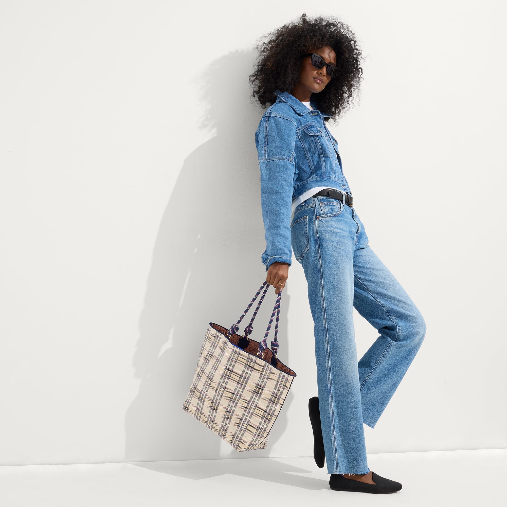 Stylish Lightweight Plaid Tote Bag for Women - Perfect for Spring Shopping, Beach Trips & Everyday Use
