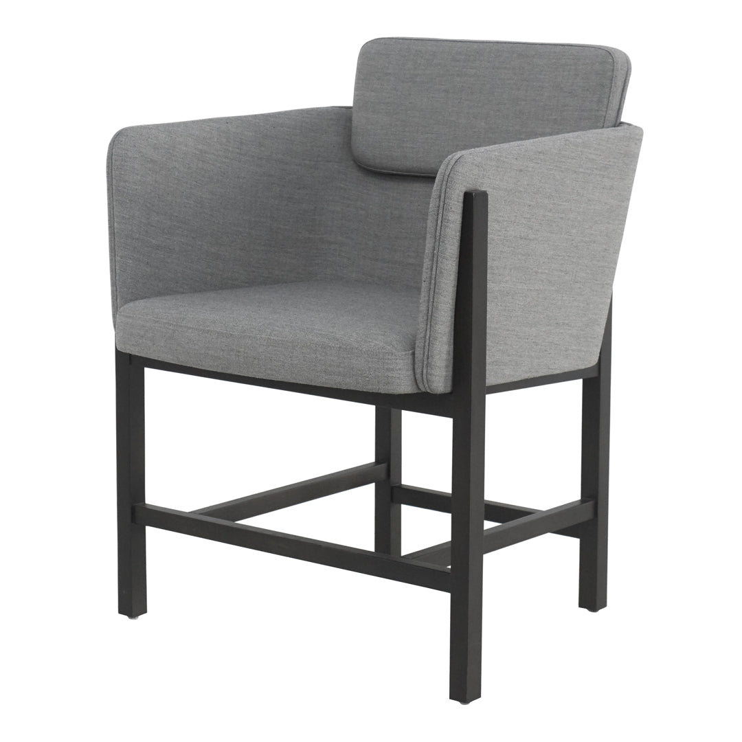 Aya Modern Dining Armchair - Upholstered Fabric Seat, Sturdy Wooden Legs, Comfortable Kitchen & Dining Room Chair for Home, Restaurant, and Cafe Use