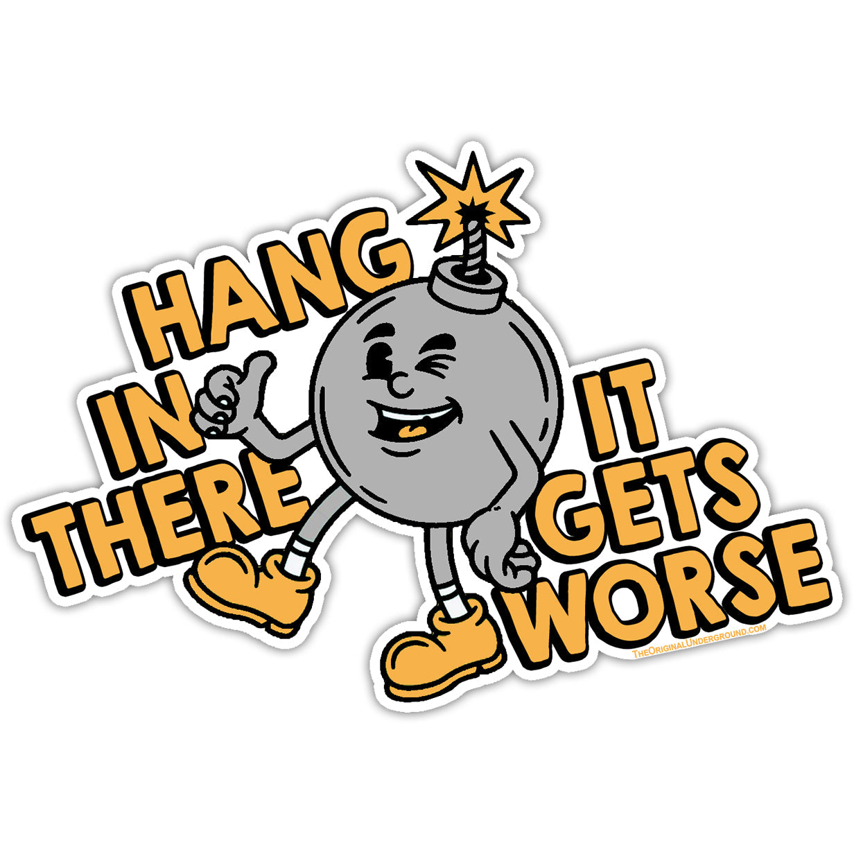 Funny Motivational Car Magnet - Hang In There It Gets Worse - Humorous Inspirational Decal for Cars, Trucks & Vehicles - Perfect for Daily Commute & Road Trips