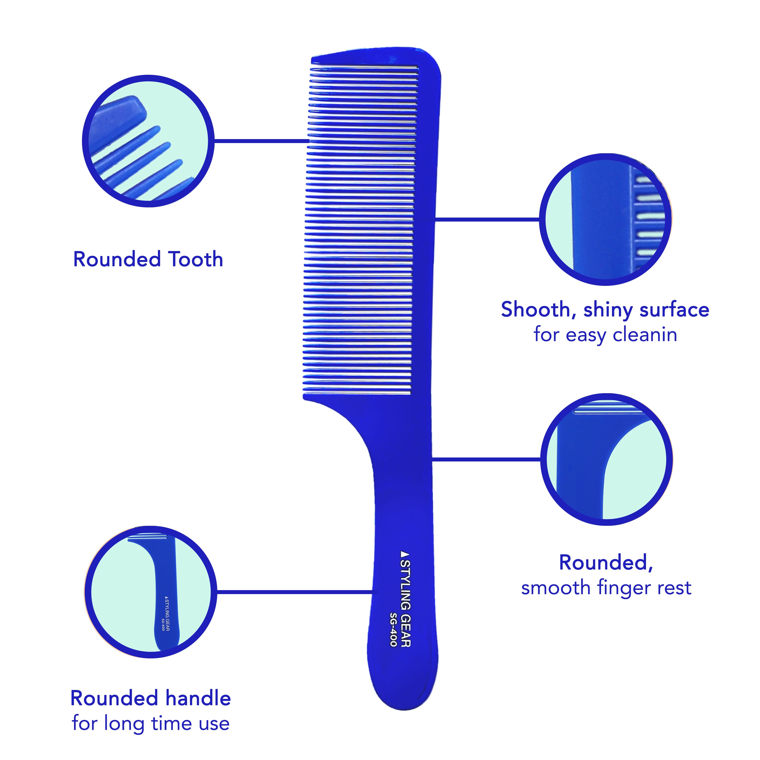 Professional Barber Combs for Clipper Cutting, Styling & Blending Fades - 2 Pack | Durable Hair Cutting Tools for Salon & Home Use | Perfect for Men's Grooming, Fade Haircuts & Styling