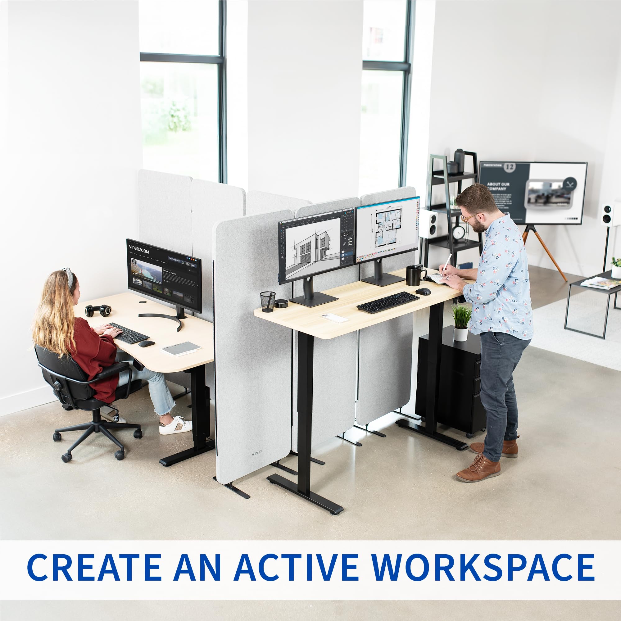 VIVO Black Electric Stand Up Desk Frame Workstation - Single Motor Ergonomic Height Adjustable Base (DESK-V102E) for Home Office & Workspace - Perfect for Remote Work, Gaming & Study Setup
