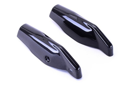 Bestem Carbon Fiber Fork Covers for Ducati Hypermotard 796 & 1100 - Plain Weave Design | Motorcycle Accessories for Enhanced Style & Protection | Perfect for Street Riding & Custom Bike Builds