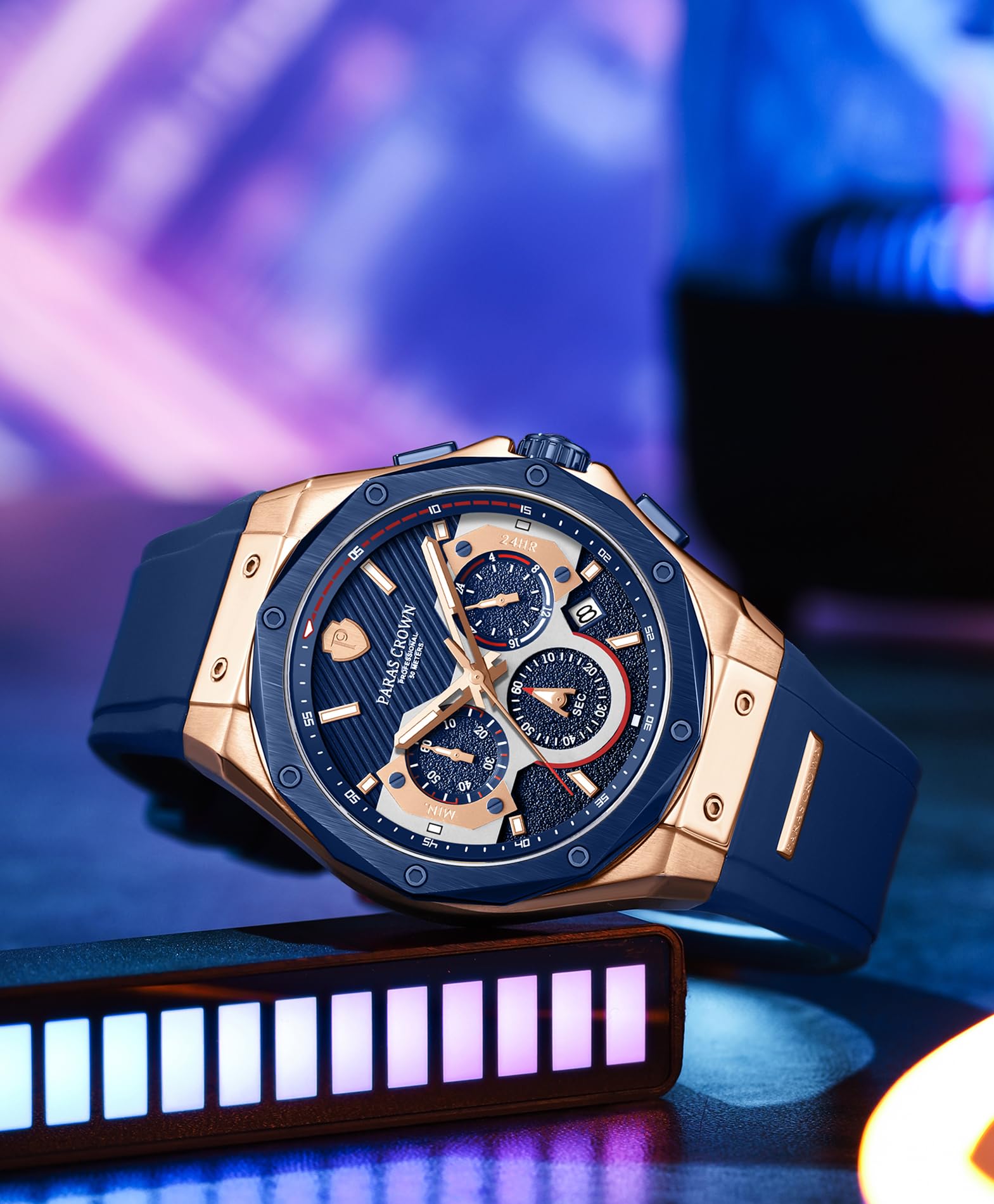 Men's Waterproof Watch - 50M Sport & Business Chronograph with Luminous Hands - Luxury Analog Watch for Casual, Work & Outdoor Activities
