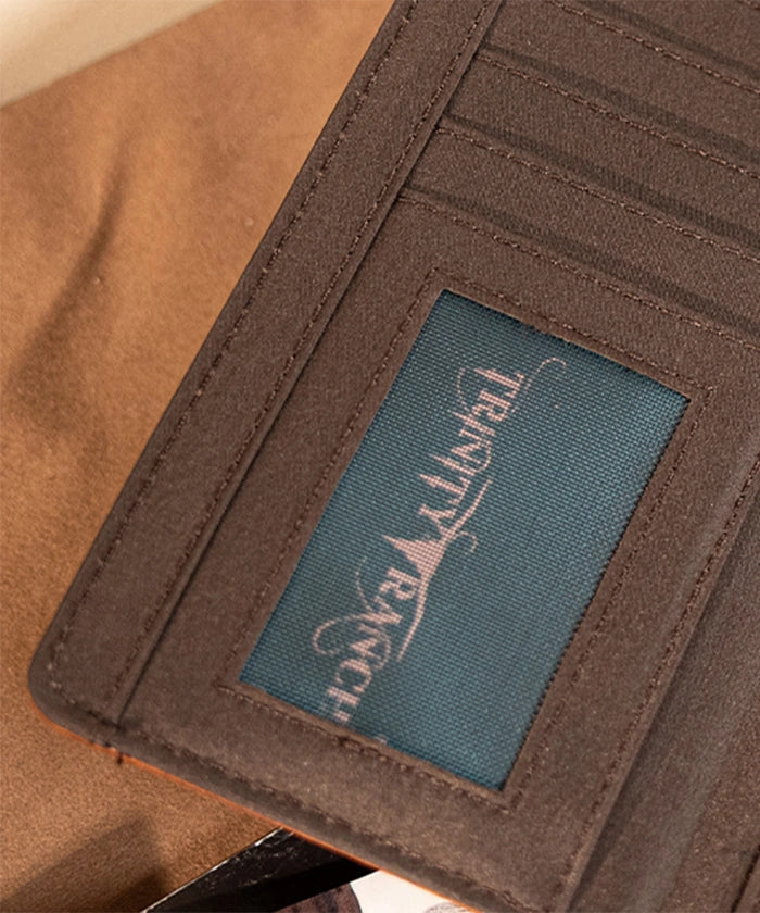 Trinity Ranch Genuine Leather Tooled Wallet for Men - Western Style Bifold Wallet with RFID Protection - Perfect for Cowboy Boots, Rodeo & Everyday Use