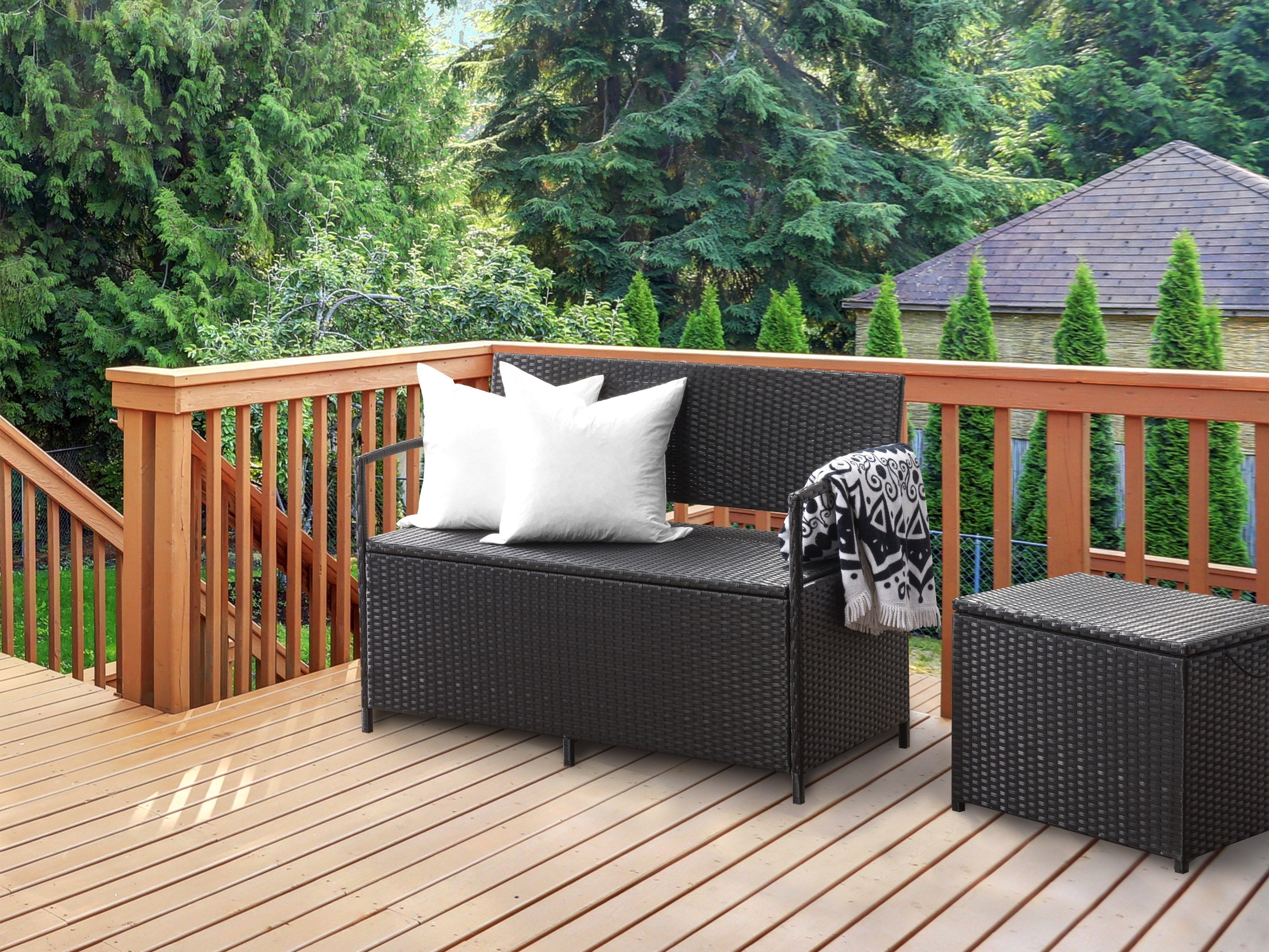 Outdoor Storage Bench - Weather-Resistant Patio Seating with Hidden Storage Compartment - Perfect for Garden, Deck, and Backyard Organization