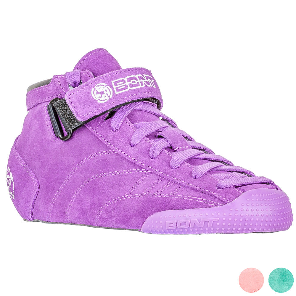 Bont Prostar Pastel Suede Quad Roller Skate Boot - Women's Artistic Skating & Roller Derby Shoes for Indoor/Outdoor Rink
