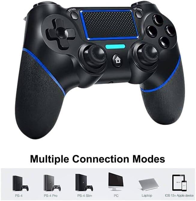Lyyes Wireless PS4 Controller 2 Pack - Dual Shock Gamepad with Non-Slip Grip & Motion Sensing for Playstation 4 Console - Perfect for Multiplayer Gaming & Long Play Sessions