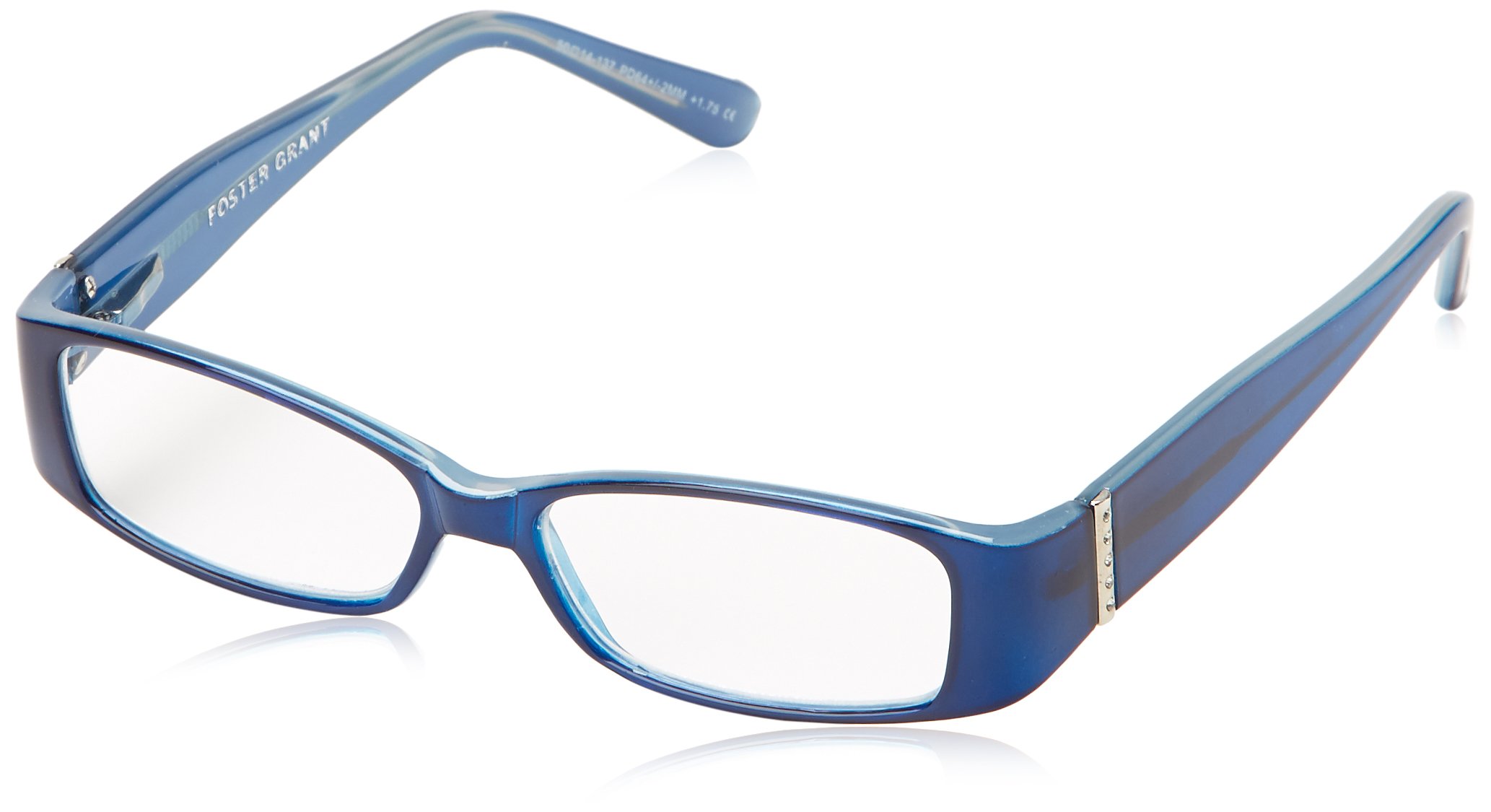 Foster Grant Women's Kate Rectangular Reading Glasses +1.00 to +3.50 Strength - Lightweight & Stylish for Reading, Computer Work & Office Use