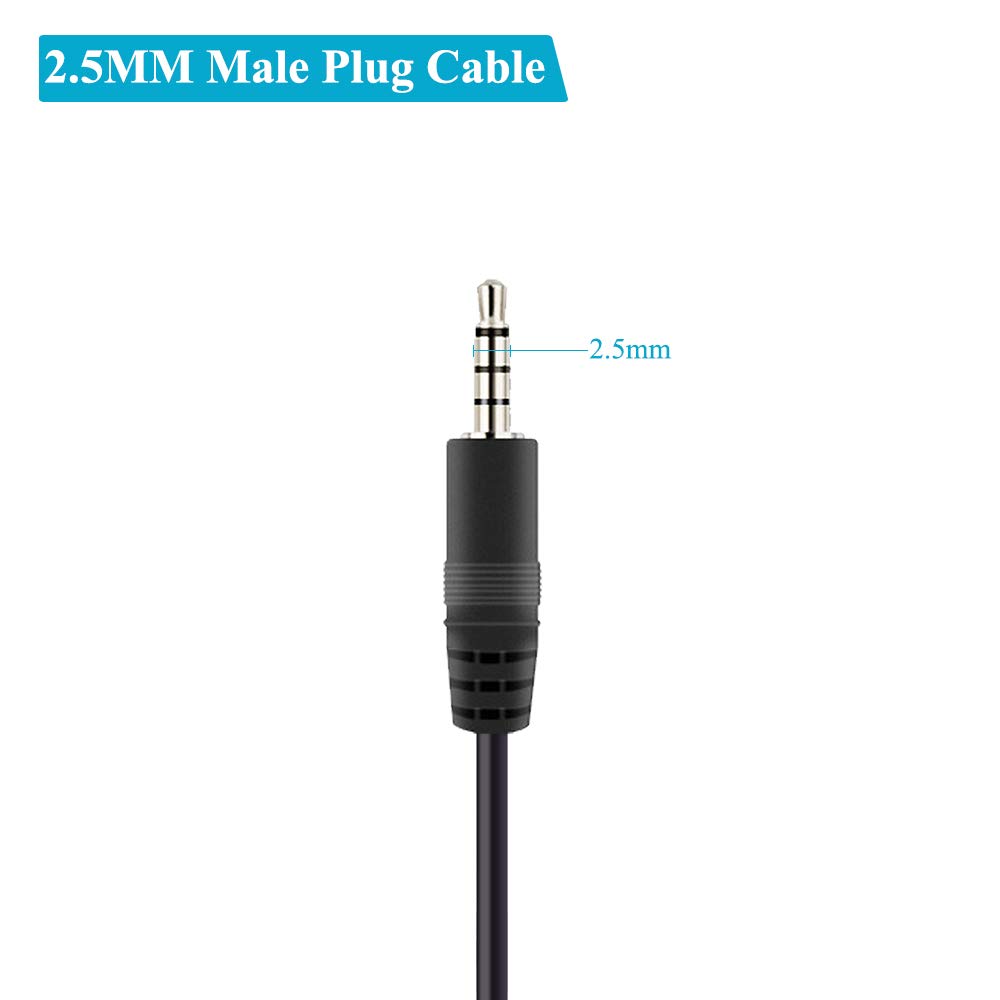 2.5mm Male Plug to Bare Wire TRRS 4 Pole Stereo Audio Connector (2 Pack) - Replacement Cable for Headphone, Headset, Earphone & Microphone Repair - Perfect for DIY Audio Fixes & Custom Cable Projects