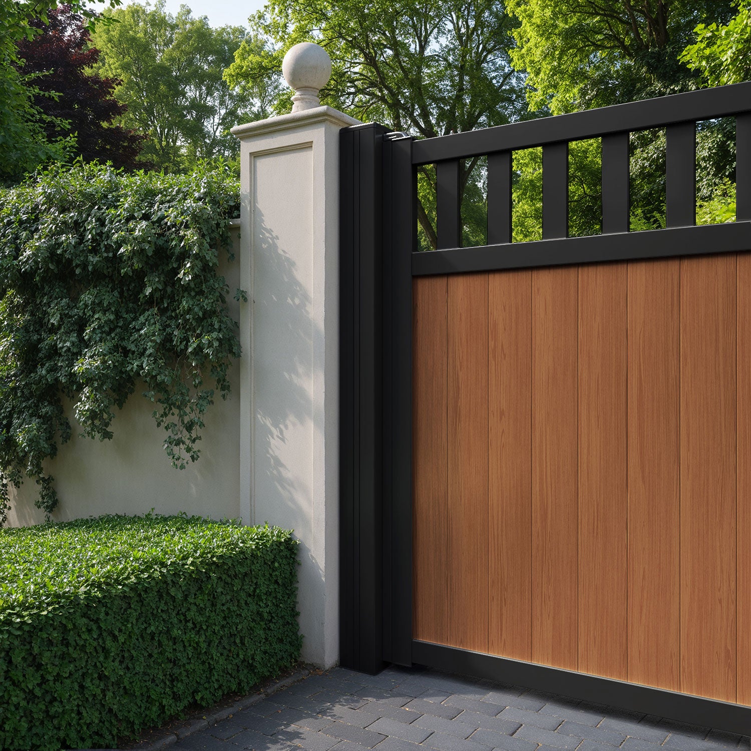 Bramble Aluminum Sliding Straight Top Driveway Gate - Heavy Duty Security Gate for Residential & Commercial Use - Perfect for Driveways, Farms, and Industrial Properties