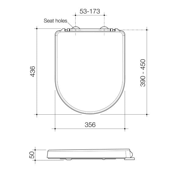 Caroma Family D-Shaped Toilet Seat with GermGard® Technology - Soft Close, Easy Installation, Hygienic Bathroom Upgrade for Home & Commercial Use