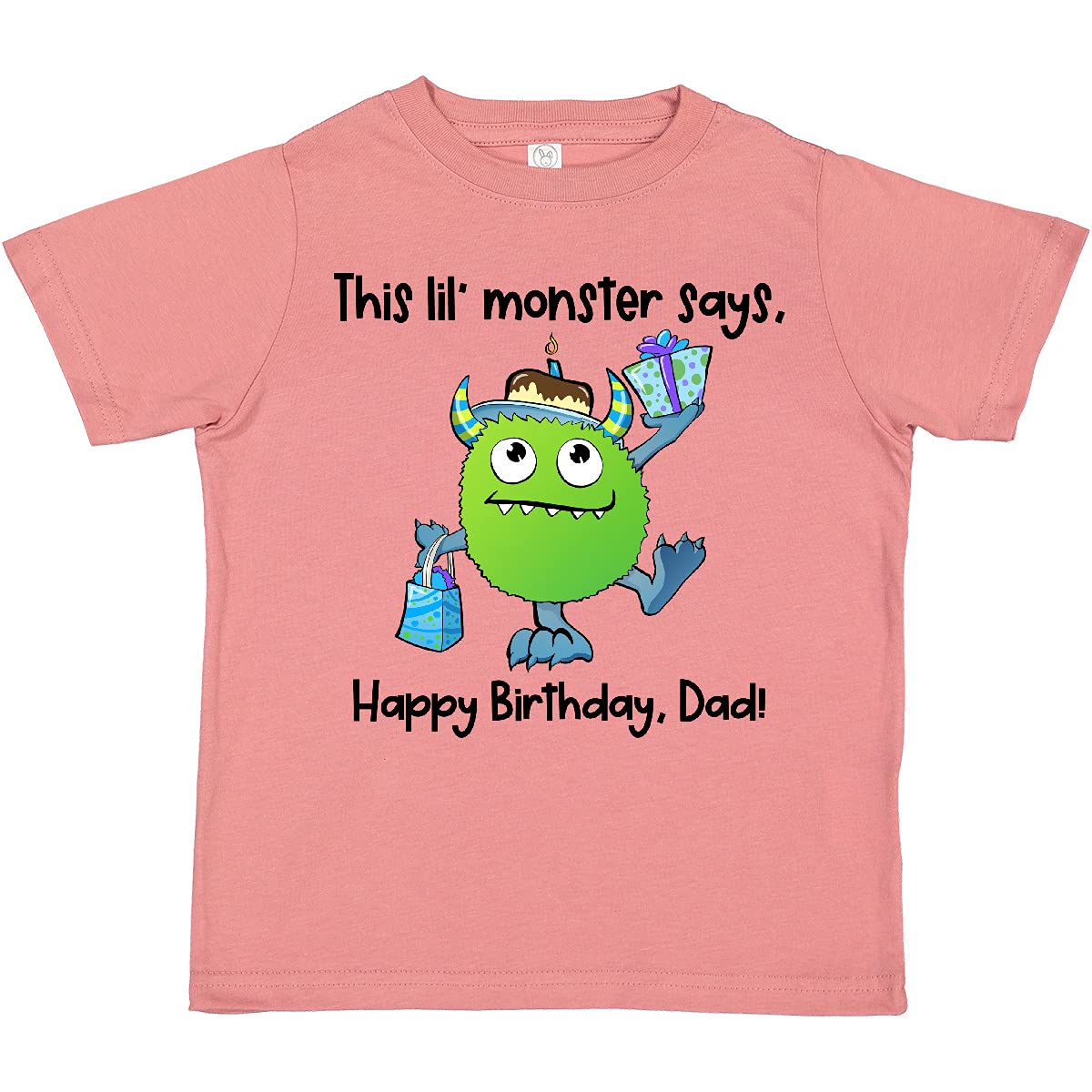 Inktastic Happy Birthday Dad Toddler T-Shirt - Cute Monster Design for Kids Birthday Parties & Father's Day Gifts