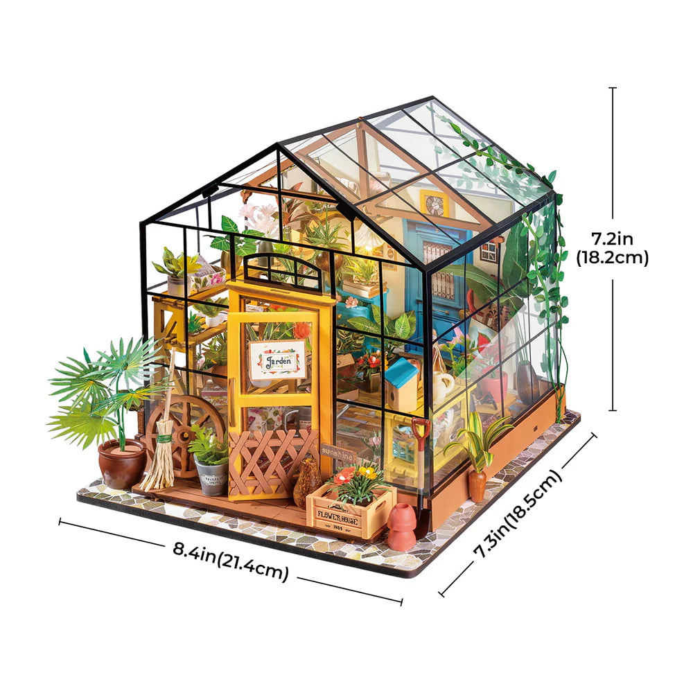 ROBOTIME Cathy's Flower House DIY 3D Wooden Puzzle Kit - Creative Home Decor, Gift for Adults & Teens - Perfect for Relaxation, Room Decoration, and Craft Lovers