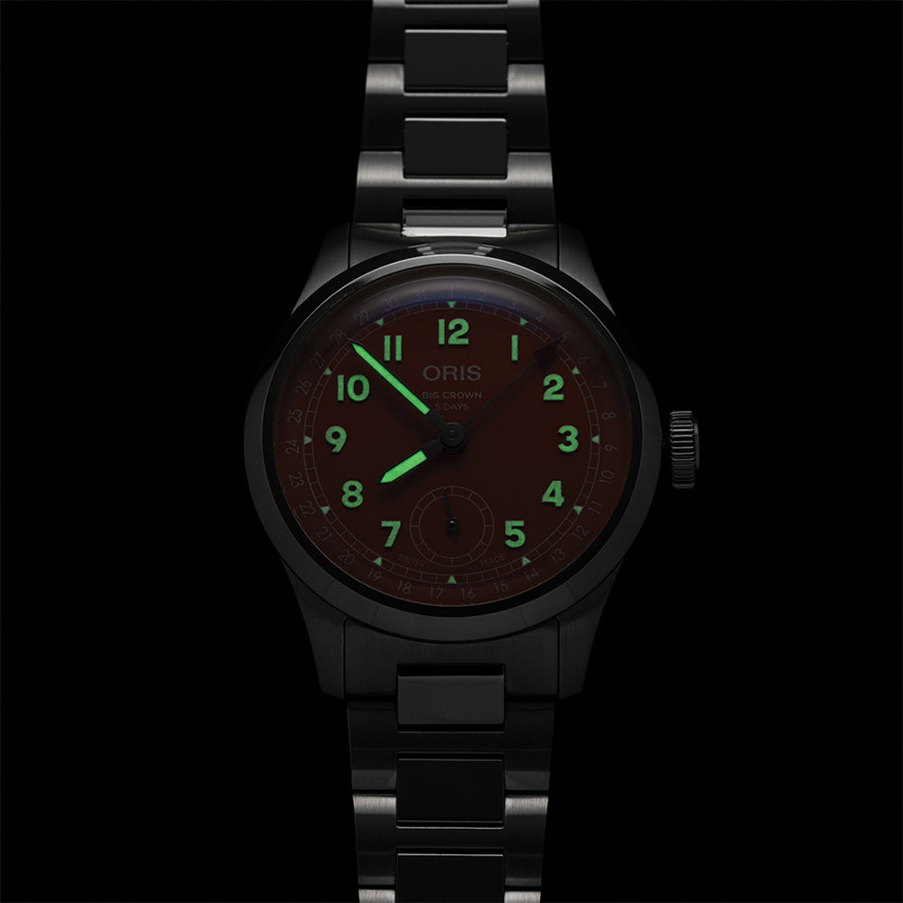 Big Crown Pointer Date Caliber 403 40mm Green Dial Men's Watch on Stainless Steel Bracelet - Perfect for Business, Casual & Outdoor Activities