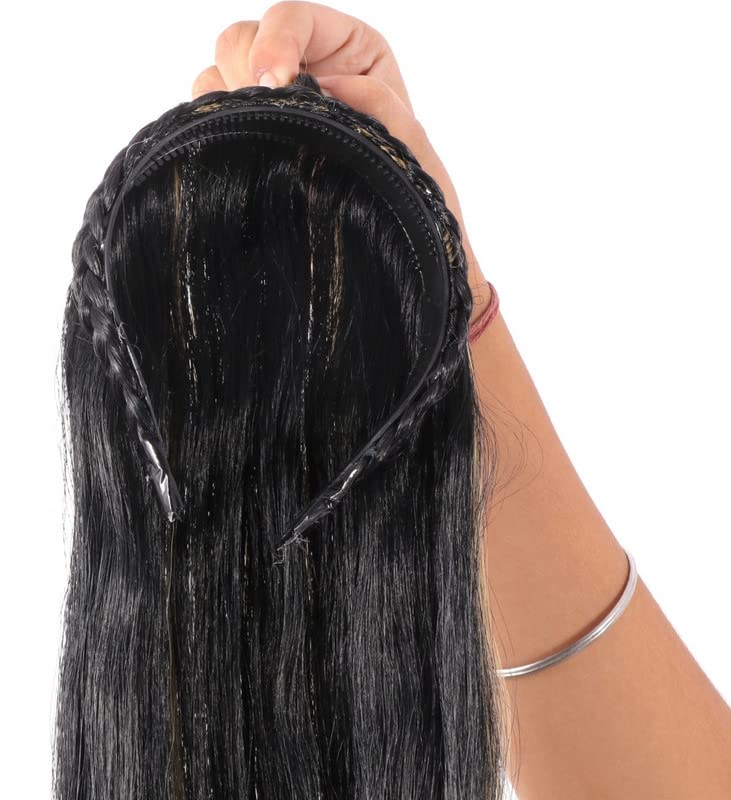 GAURI UMA Long Straight Brown Hair Extensions 30 Inch with Hair Band - Natural Looking Synthetic Hair for Women | Perfect for Parties, Weddings & Daily Styling