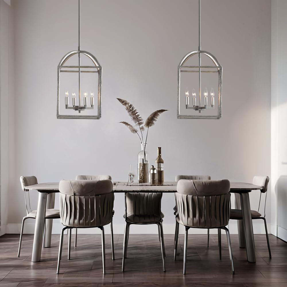 Industrial Forged-Iron Pendant Light - Modern Durable Hanging Fixture in Nickel Finish for Kitchen Island, Dining Room & Office Lighting