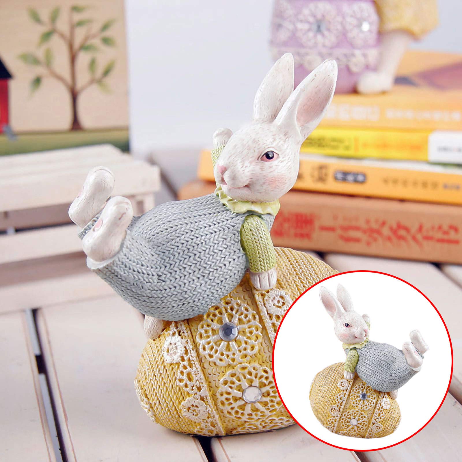 Easter Bunny Figurine Decor - Spring Easter Rabbit Statue, Table Centerpiece for Holiday Party, Home Decor, Easter Tabletop Decoration (Set of 5) | Perfect for Easter Celebrations, Spring Home Decor, and Holiday Party Centerpieces