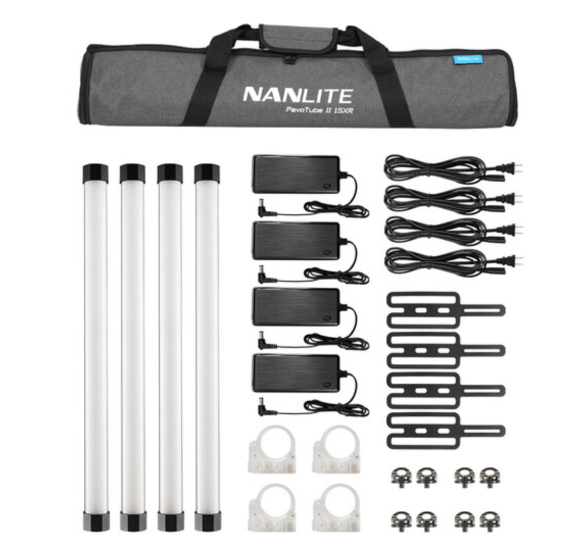 Nanlite PavoTube II 15XR RGB LED Pixel Tube Light (2ft, 4-Light Kit) - Professional Studio Lighting for Photography, Videography & Live Streaming