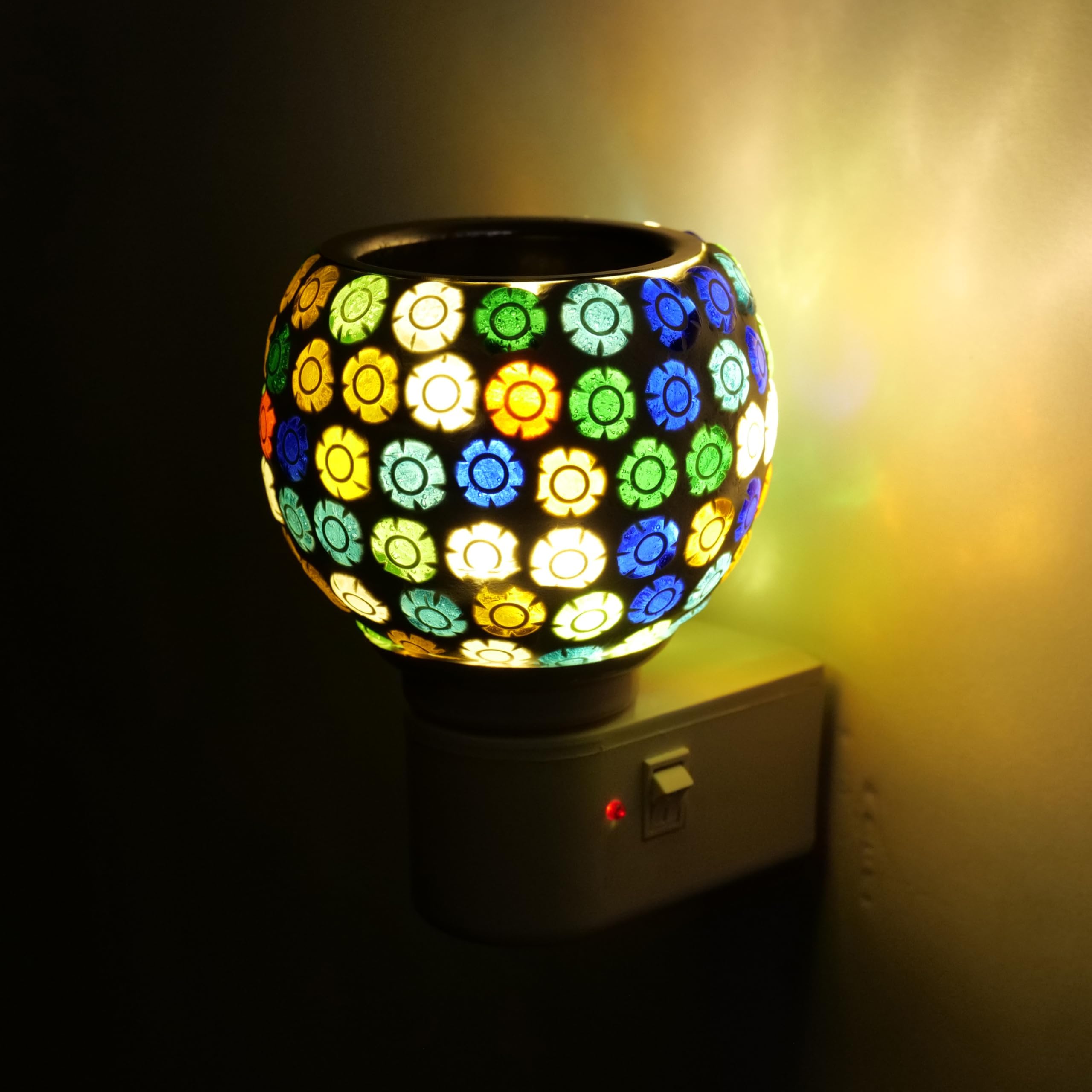 Premium Ceramic Aroma Diffuser & Night Light - Essential Oil Burner with On/Off Switch for Home Aromatherapy, Relaxation, and Decorative Lighting - Perfect for Bedroom, Yoga Studio, and Spa