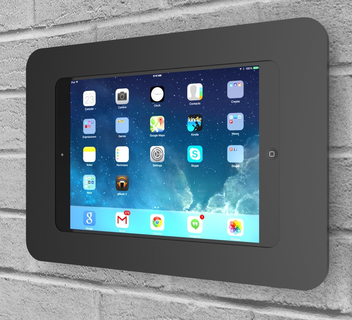 Maclocks 250MROKB Rokku Secure Wall Mount Enclosure for iPad Mini 2 & 4 - Black | Anti-Theft Protection for Retail, Hospitality & Office Use