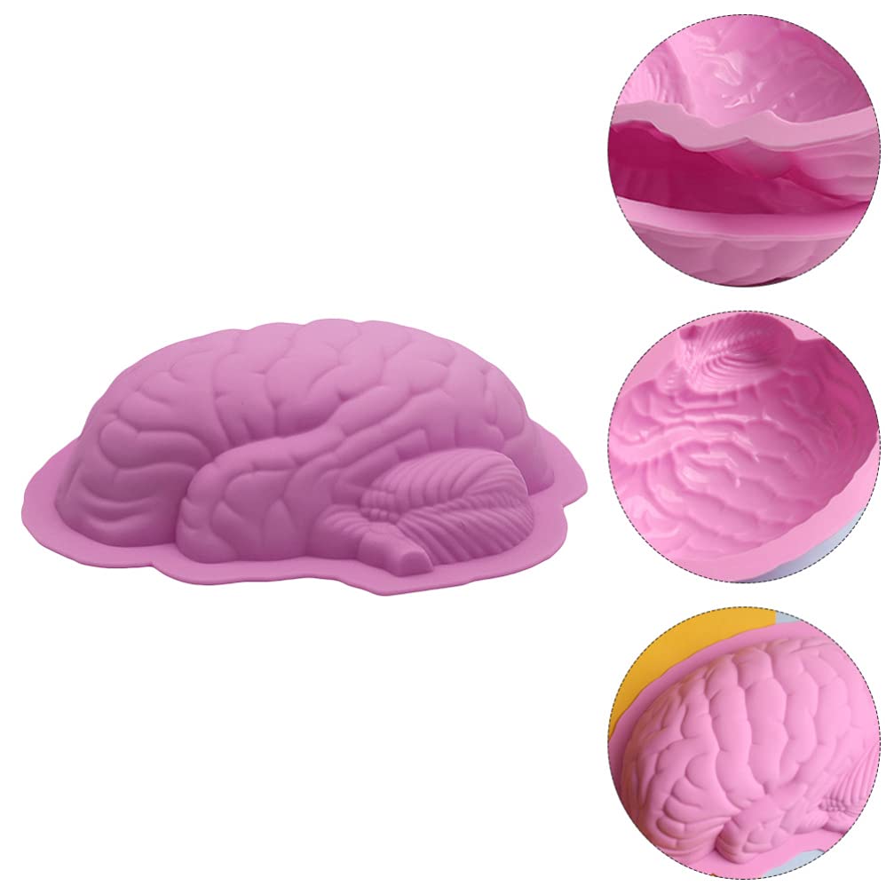 DOITOOL 2PCS Halloween Brain Silicone Molds for Baking - Reusable Cake, Chocolate, Candy & Pudding Molds (8.65x6.48x2.36 Inch) - Perfect for Halloween Parties, Themed Desserts, and Spooky Treats
