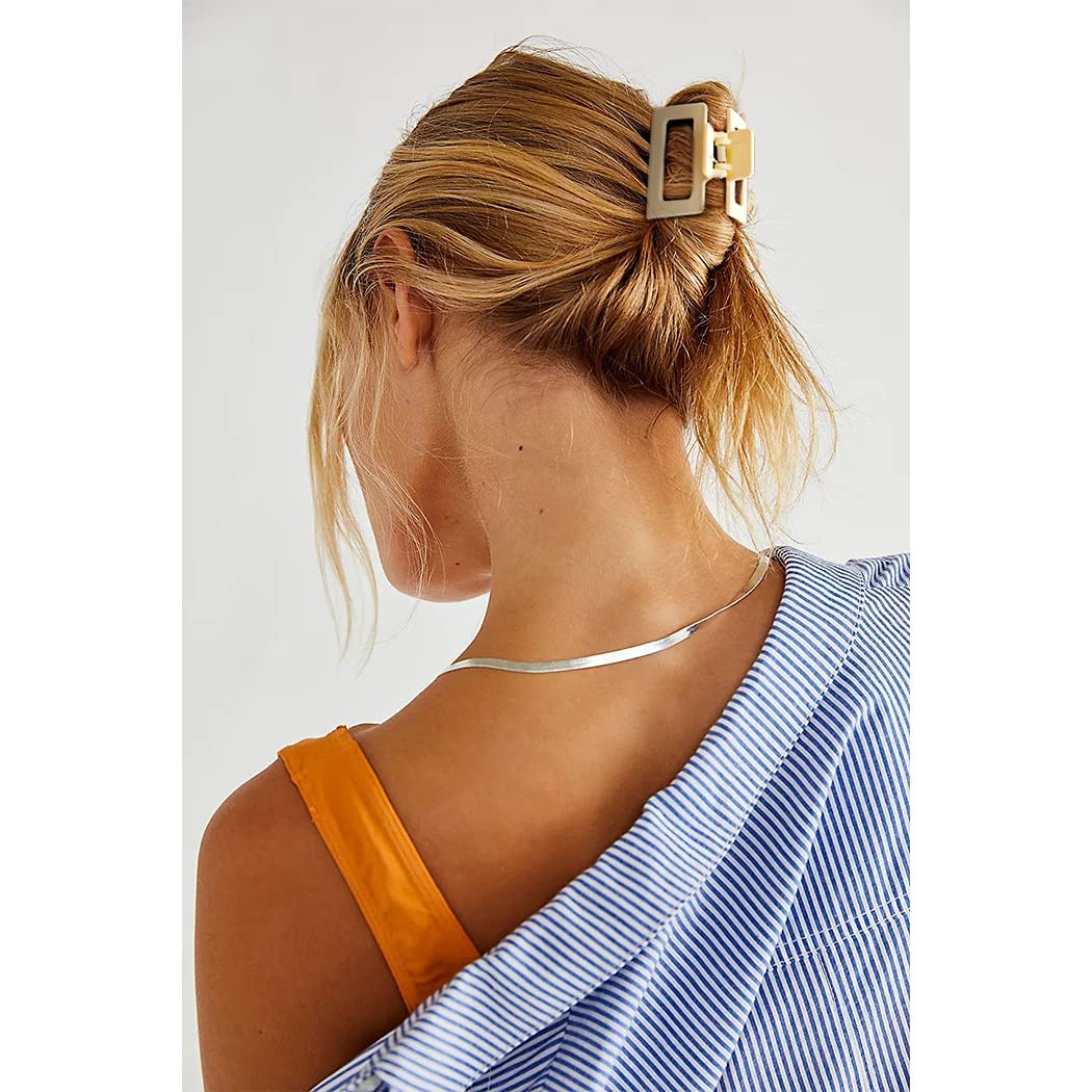 EPARTY 4-Pack Small Square Hair Claw Clips for Women with Thin Hair - Butterfly Barrettes Hairpins for Ponytail, Bun & Updo Hairstyles - Perfect for Work, Gym, Wedding & Daily Use