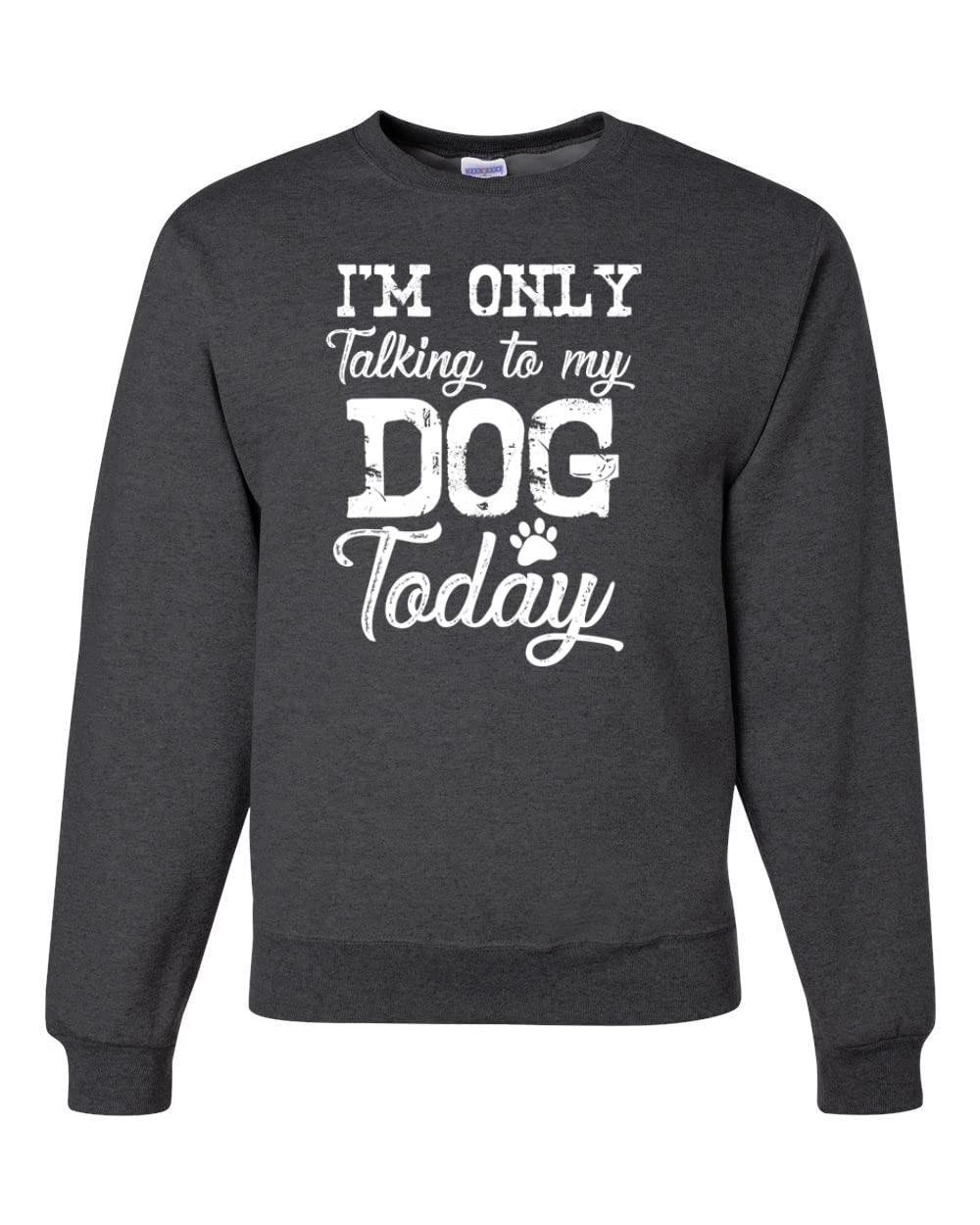 Wild Bobby 'I'm Only Talking to My Dog Today' Funny Dog Lover Graphic Sweatshirt for Men & Women - Cozy Unisex Pullover for Dog Owners, Pet Lovers, Casual Wear, Gifts