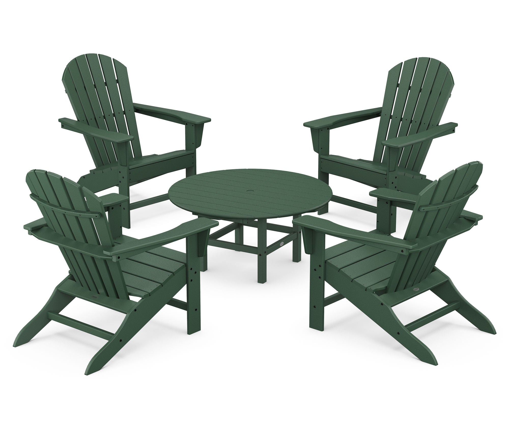 POLYWOOD South Beach 5-Piece Outdoor Conversation Set - Durable All-Weather Wicker Patio Furniture for Poolside, Garden & Backyard Relaxation