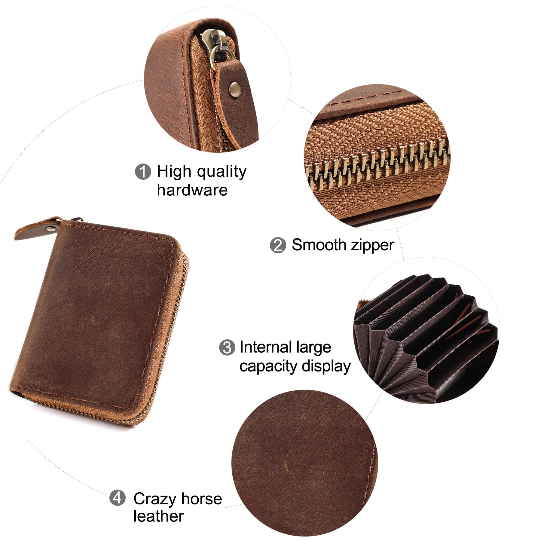RFID Blocking Men's Leather Wallet - Slim Durable Credit Card Holder for Everyday Use & Travel Security