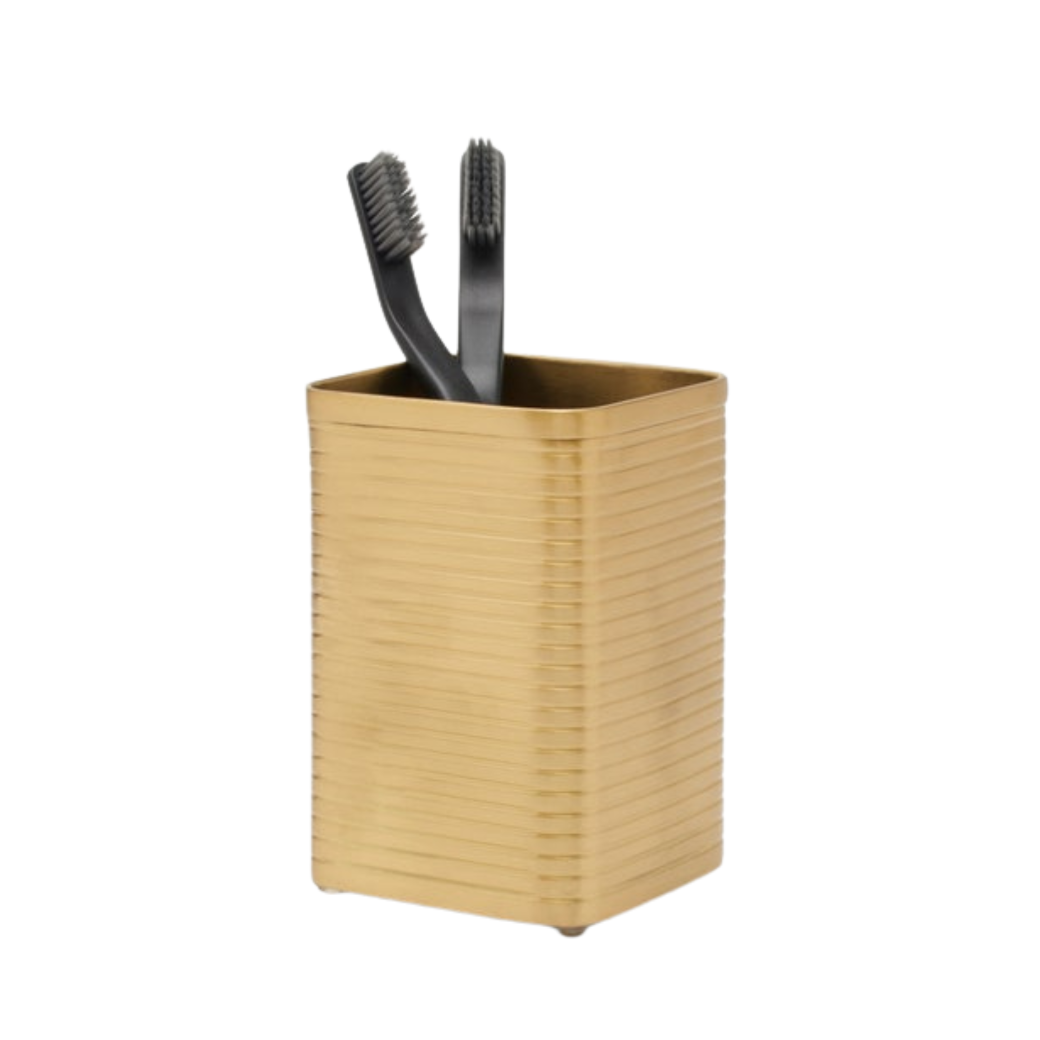 Matte Gold Toothbrush Holder - Elegant Bathroom Organizer for Modern Home Decor | Perfect for Countertop, Vanity & Guest Bathroom Storage
