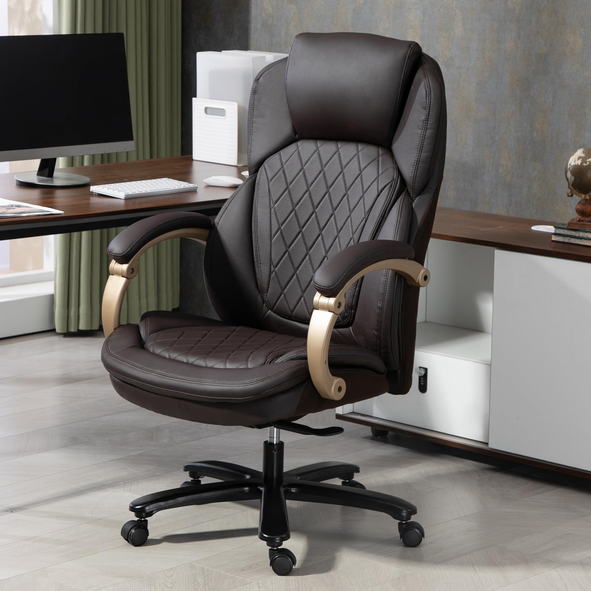 Vinsetto Big Tall Executive Office Chair - Adjustable High Back Desk Chair for Comfortable Working