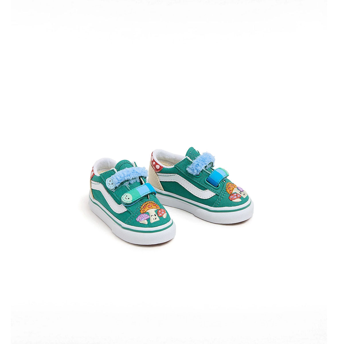 Kids' Old Skool V Hook & Loop Sneakers - Mushroom Color Comfortable Skate Shoes for Boys & Girls | Perfect for School, Playground & Casual Wear