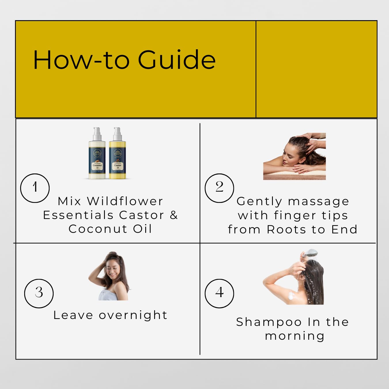 Organic Cold Pressed Coconut Oil & Castor Oil Combo for Hair Growth, Eyebrow & Beard Care, Skin Moisturizer - 100% Pure Natural Hair & Body Treatment (100ml + 100ml) - Perfect for DIY Beauty, Massage & Natural Hair Regimen