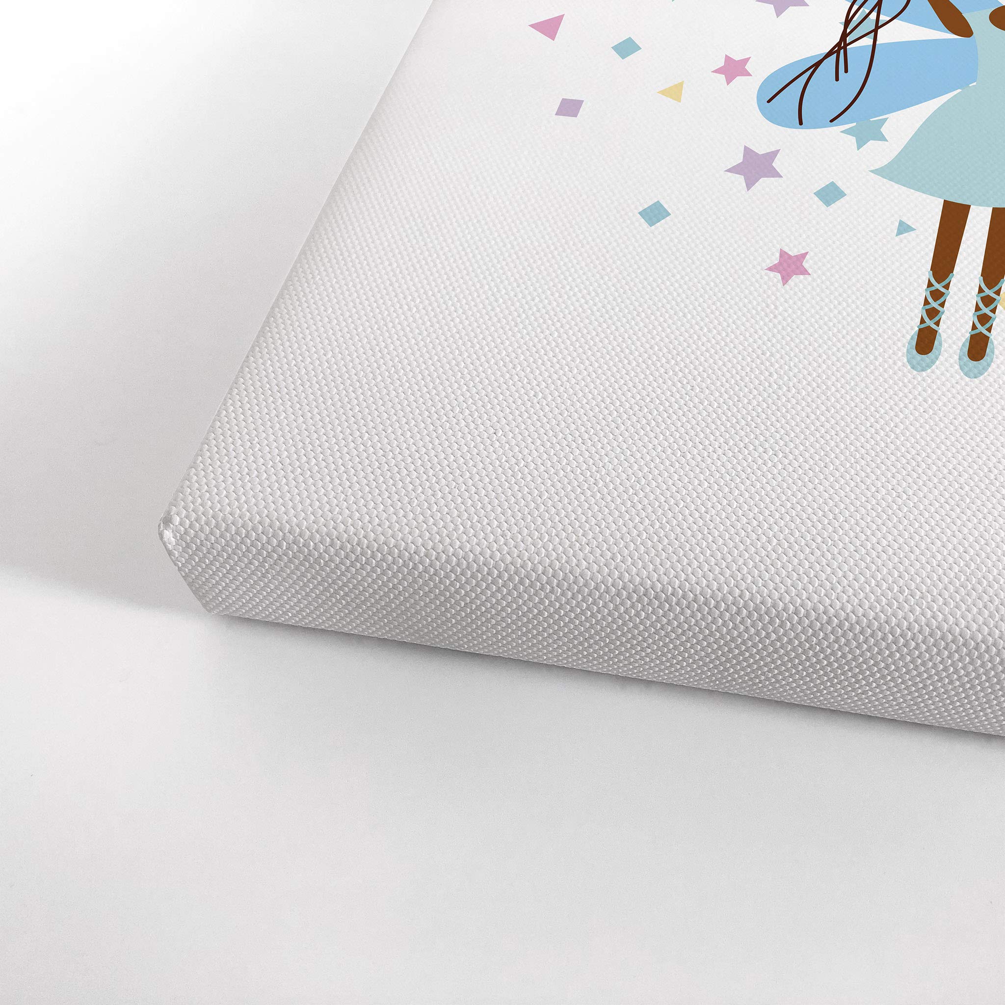 African American Fairy Girl with Balloons Canvas Print - Smile Art Design Wall Art for Kids Room, Nursery & Baby Room Decor - 40x30 Inch Ready to Hang Made in USA | Perfect for Birthday Gifts, Bedroom Wall Decor & Playroom Art