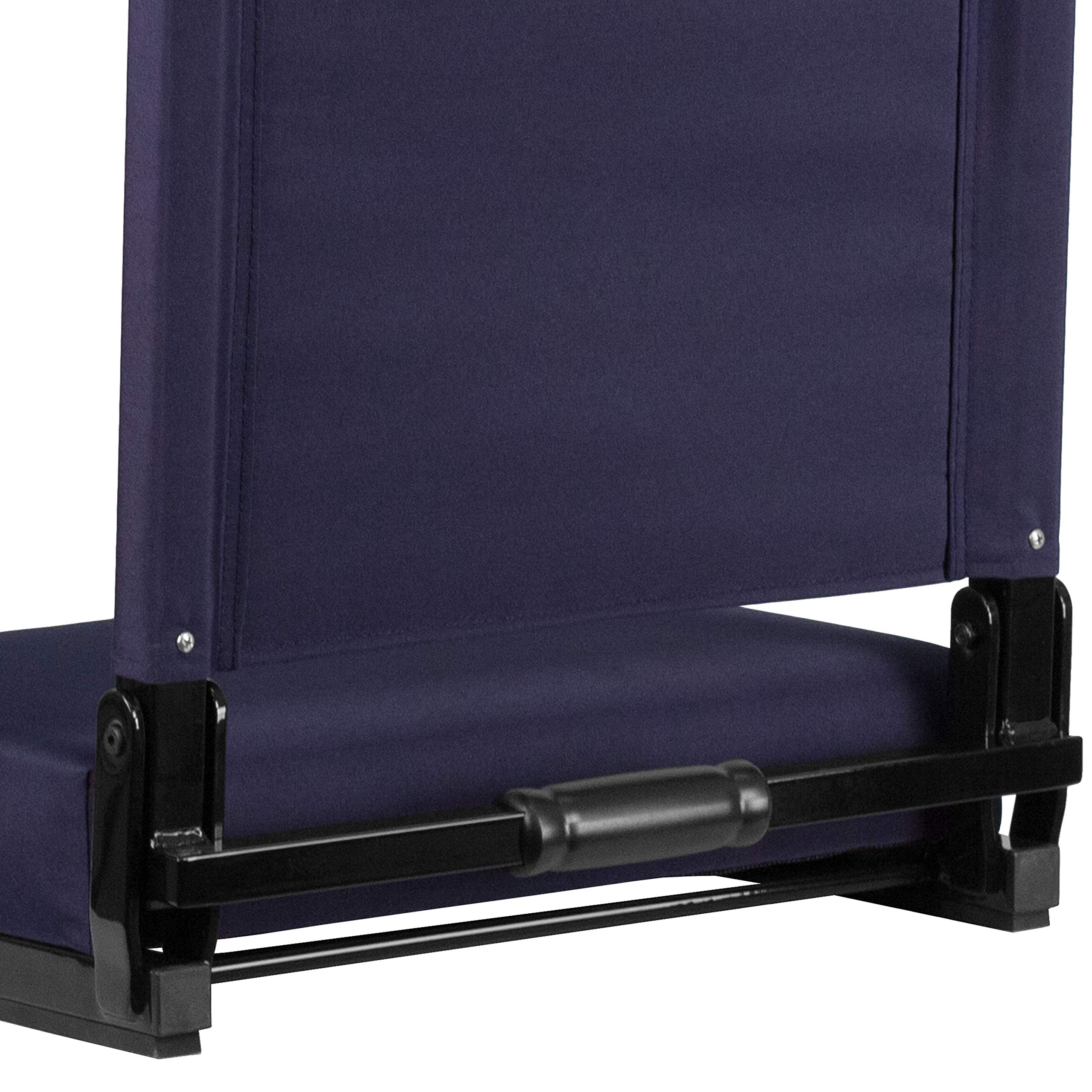 Flash Furniture Grandstand Portable Folding Stadium Seat with Padded Cushion & Carrying Handle - 500 lb Weight Capacity, Navy Blue - Perfect for Bleachers, Benches, Sporting Events, Concerts & Outdoor Activities