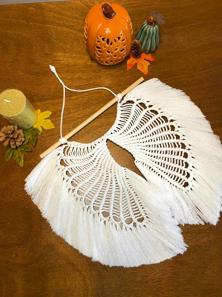 Handmade Macrame Wall Hanging Tapestry - Boho Angel Design for Home Decor | Perfect for Living Room, Bedroom, Nursery & Wedding Decorations