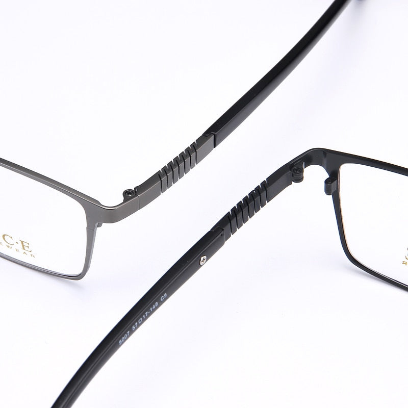 Bclear Men's Full Rim Square Titanium Eyeglasses Frame - Lightweight Durable My5007 for Work, Reading & Driving