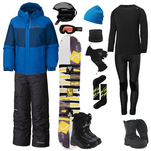 Columbia The Works Package with Bibs - Boys' Snowboard Suit for Winter Sports & Outdoor Adventures