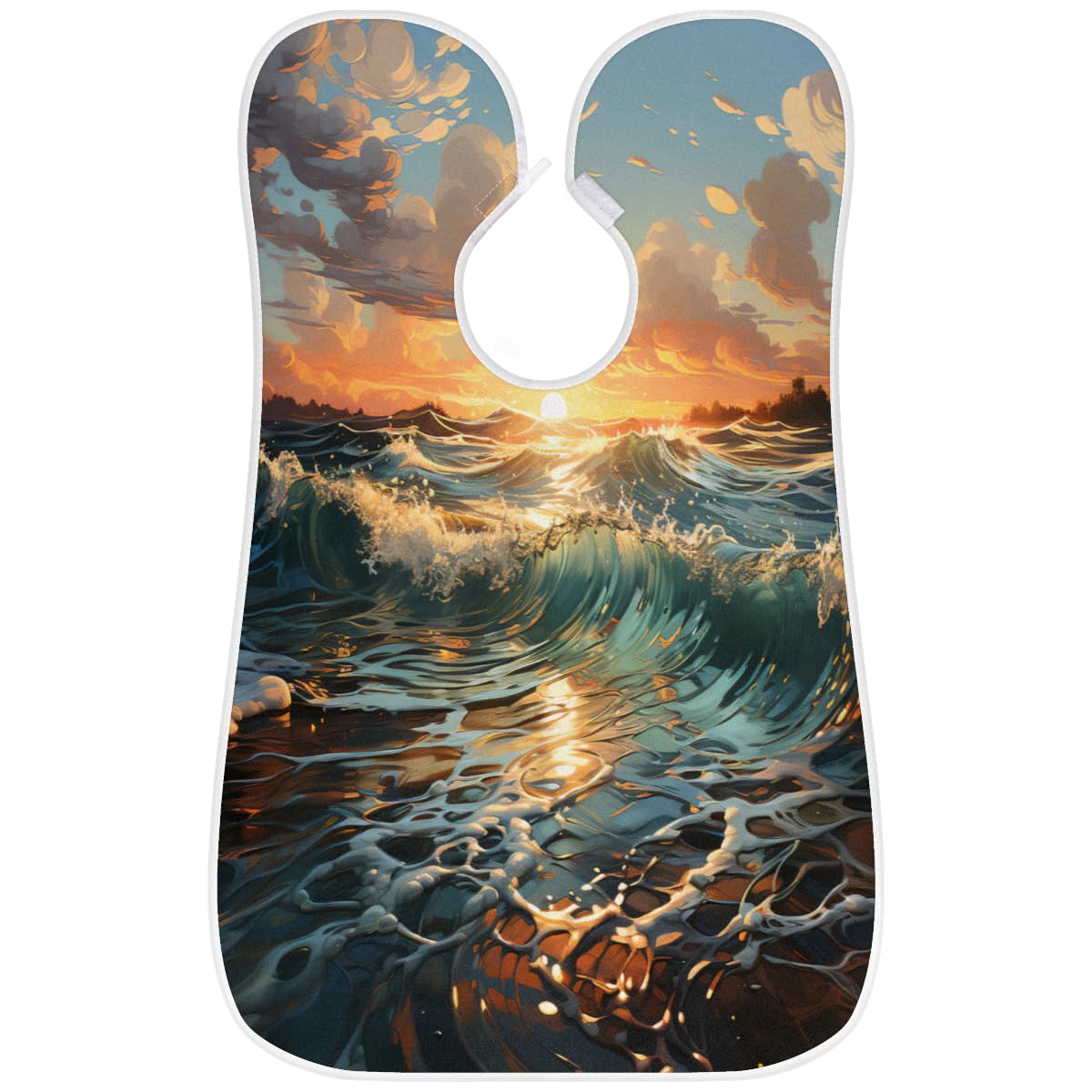 Morning Sea Print Shaving Bib for Men & Women - Waterproof Beard & Hair Dye Apron, Barber Cape for Haircut & Makeup - Sink Hair Catcher, Perfect Gift for Barbers & Stylists (Great for Home Grooming, Salon Use & DIY Hair Coloring)