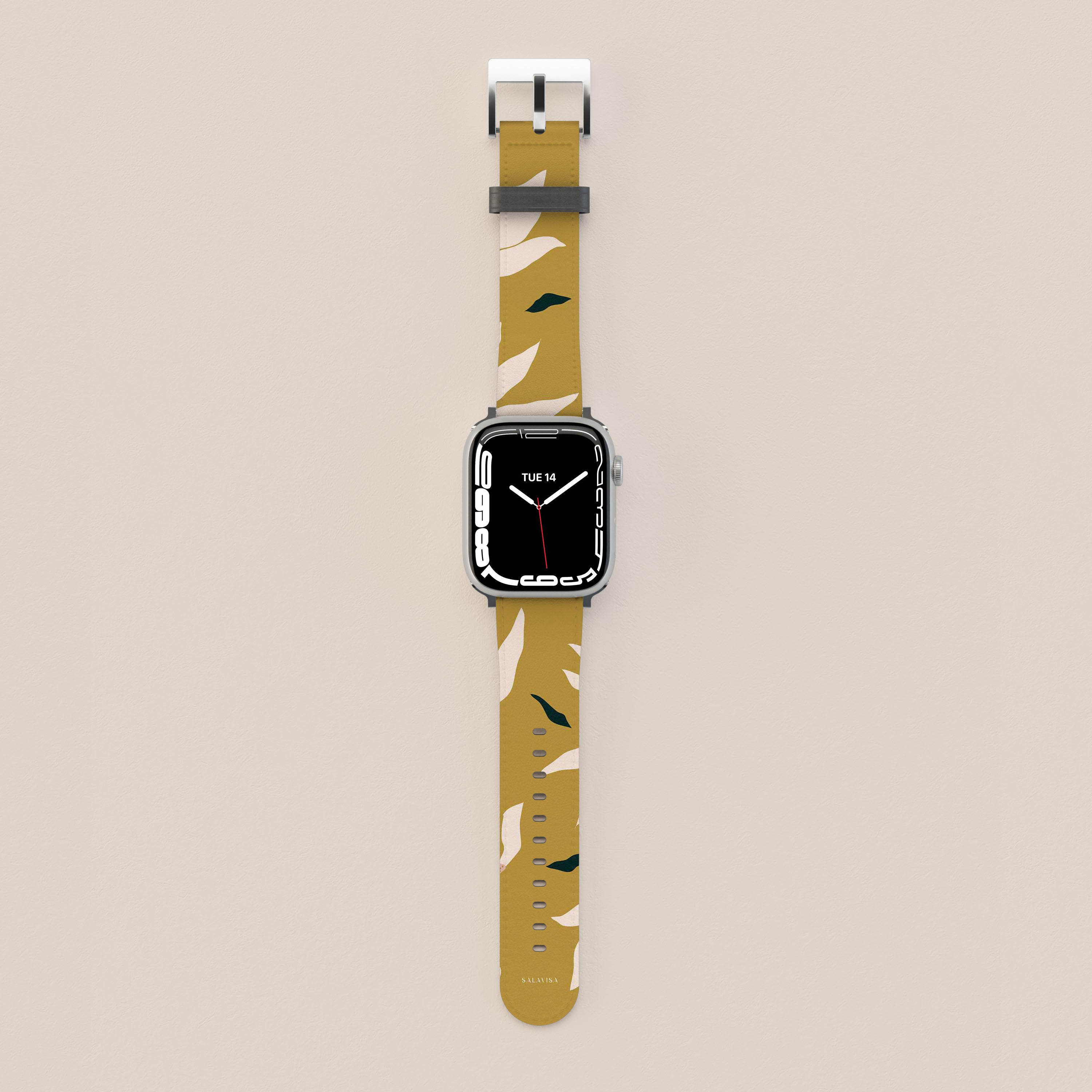 Stylish Burnt Yellow Floral Apple Watch Band - Soft Silicone Strap for Apple Watch Series 9/8/7/SE/6/5/4/3/2/1 - Perfect for Women, Fashion Accessories, Workouts & Everyday Wear