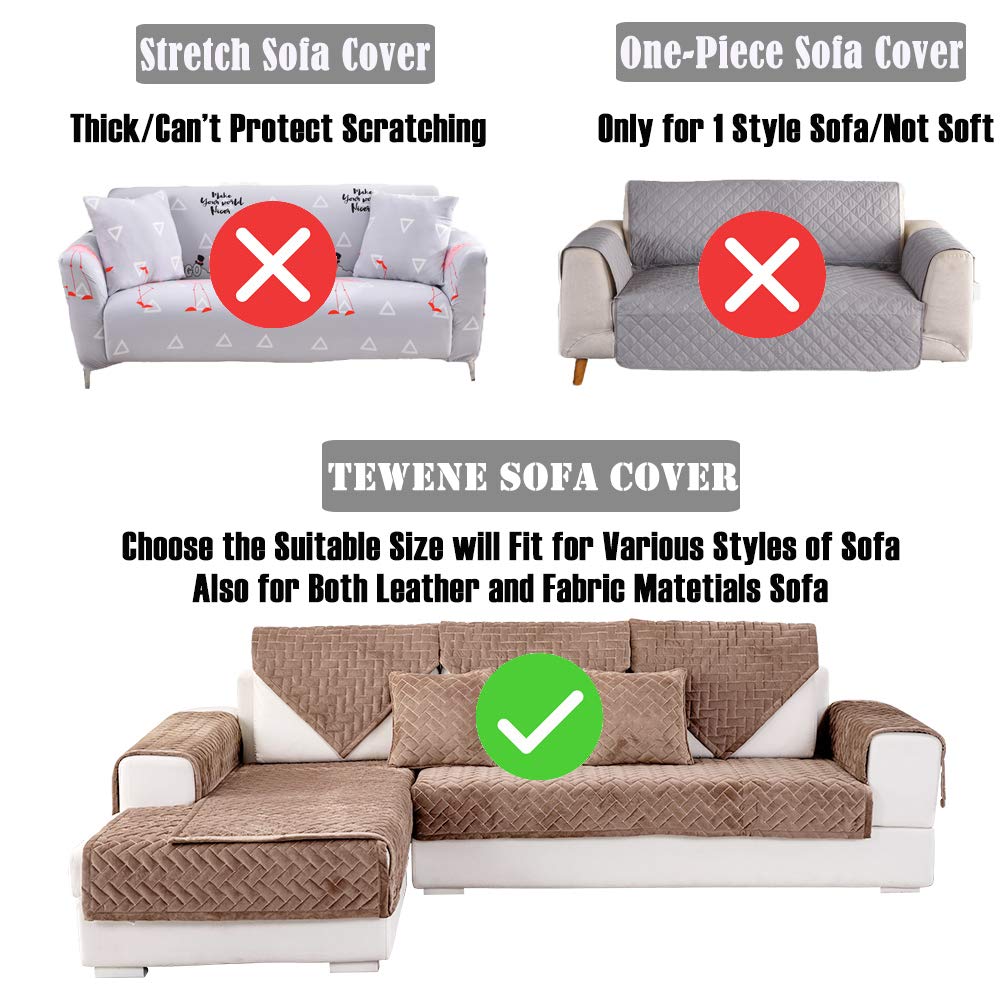 Premium Velvet Sofa Cover for Pets - Anti-Slip Sectional Couch Protector (28