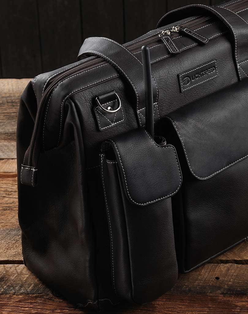 Lightspeed Aviation - The Gann Leather Flight Bag 4112 | Premium Pilot Travel Bag for Aviation Enthusiasts | Perfect for Business Trips & Airplane Cockpit Storage