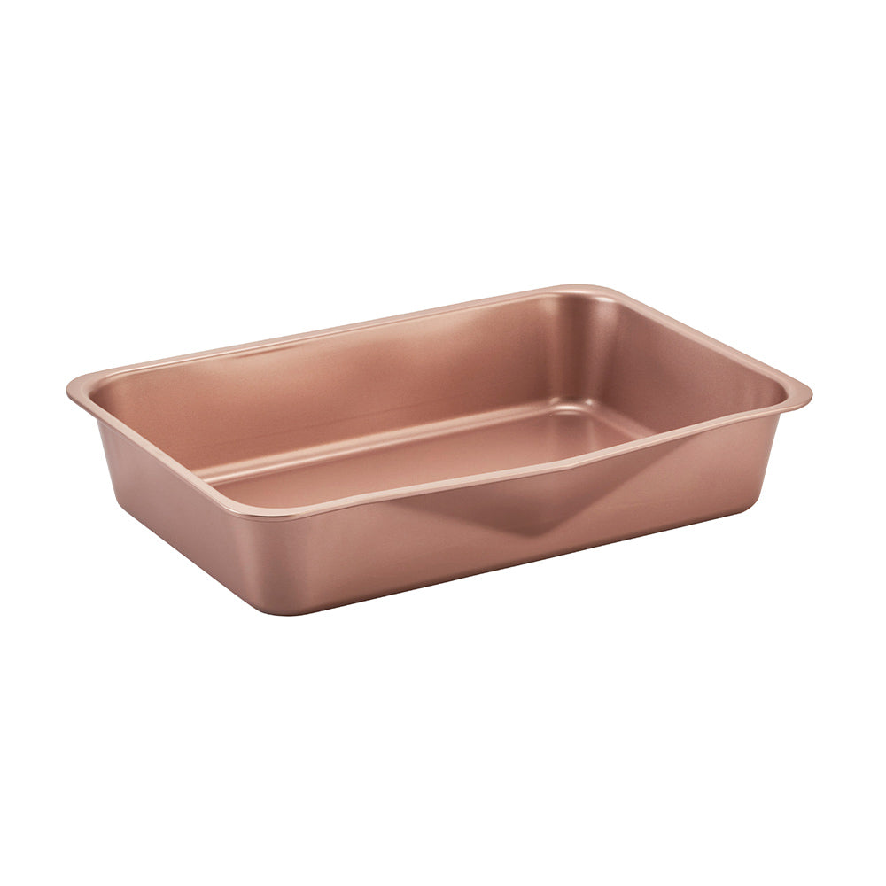 Premium Rose Gold Smart Stack Roasting Pan Set - Nonstick Oven Safe Bakeware for Turkey, Chicken & Vegetables - Perfect for Holiday Dinners, Family Gatherings & Meal Prep