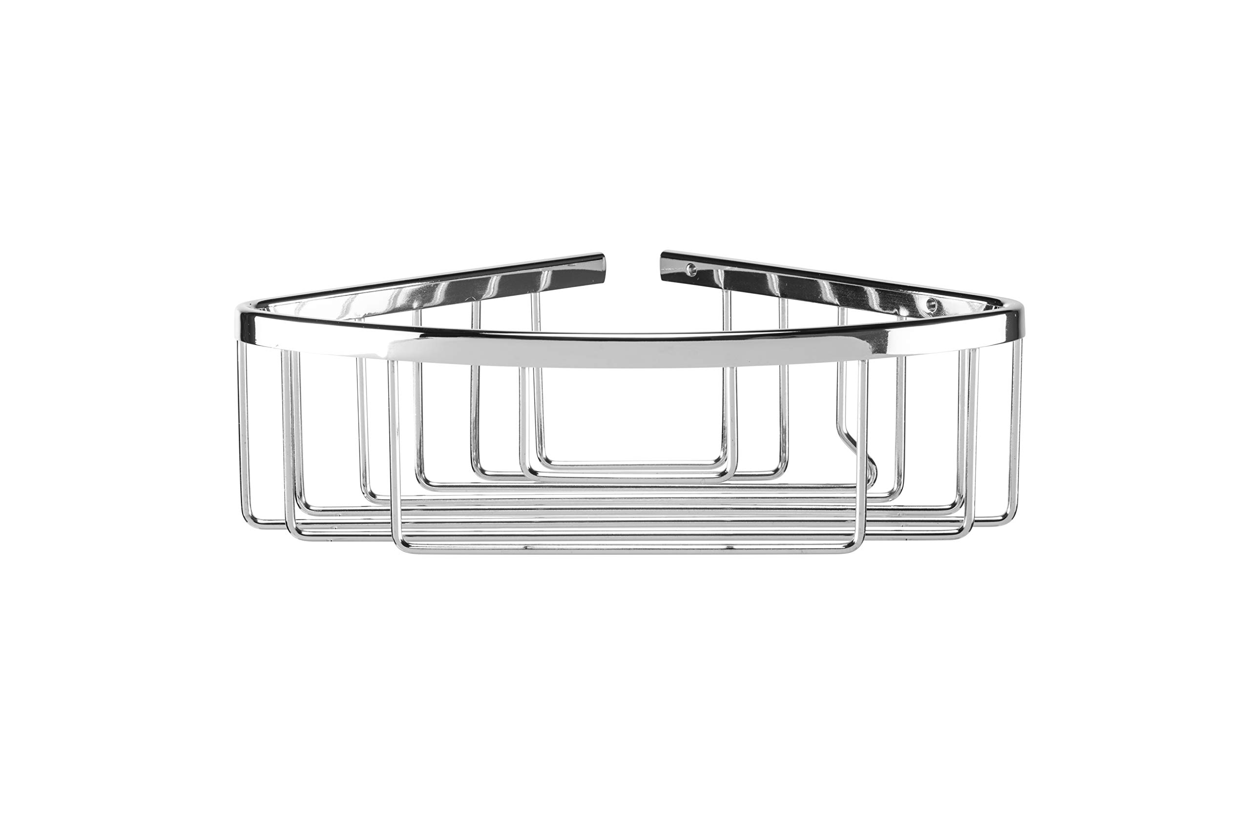 Croydex QM785941 Slimline Aluminum Corner Shower Caddy - Rustproof Bathroom Storage Basket with Lifetime Warranty - Silver | Perfect for Small Showers, Bathroom Organization & Space Saving