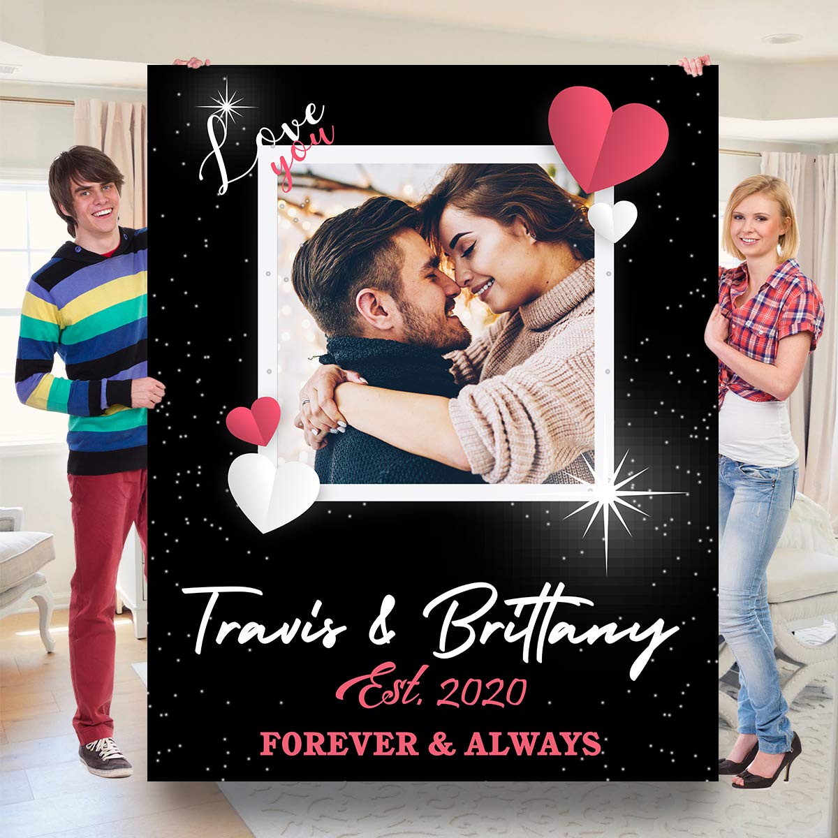 NY Creation - Soft & Cozy Sweet Couple Sherpa Blanket 60x80 | Romantic Gift for Wife from Husband | Perfect for Anniversary, Wedding, Birthday & Valentine's Day | Ideal for Cuddling on Cold Nights & Romantic Movie Dates
