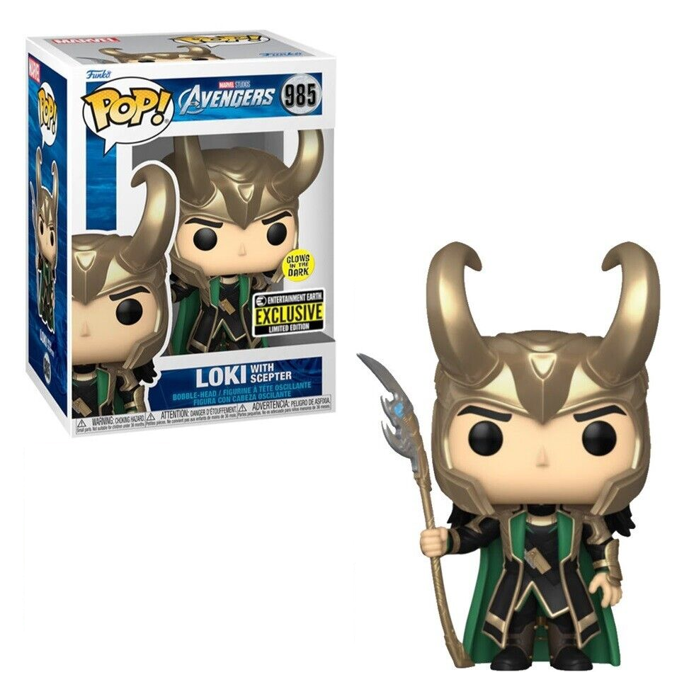 Funko Pop! Marvel Avengers Loki with Scepter Collectible Vinyl Figure #985 | Perfect for Marvel Fans, Movie Collectors & Home Office Decor