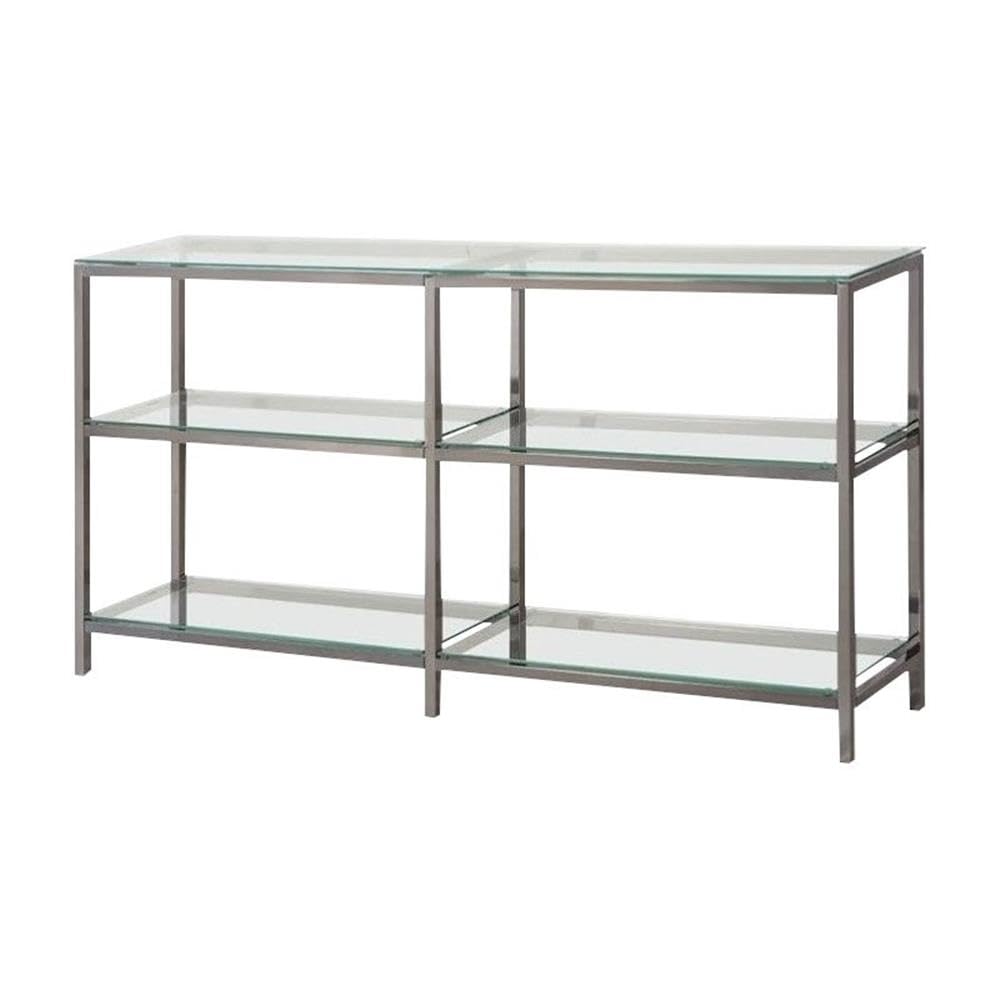 BOWERY HILL Industrial Metal Bookcase - Black Steel Bookshelf for Home Office, Living Room & Library Storage | Heavy Duty Rustic Bookshelves for Organizing Books, Decor & Display
