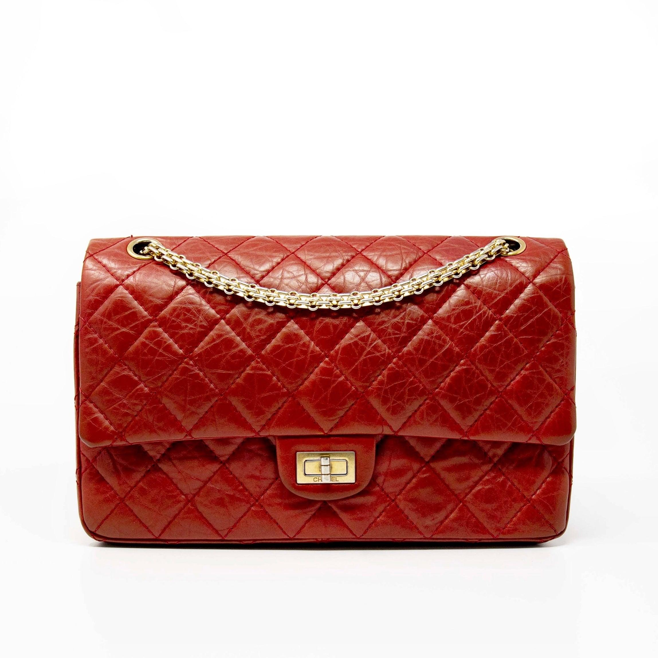Authentic Chanel Red Calfskin 2.55 Reissue 266 Flap Bag - Luxury Designer Handbag for Women, Perfect for Evening Events & Special Occasions
