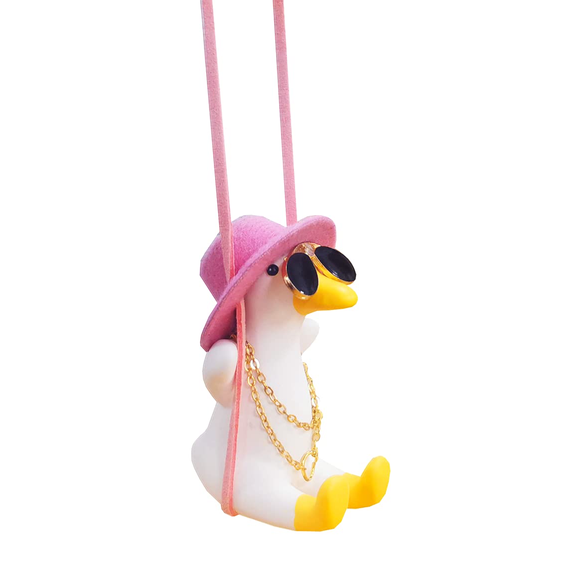 Adorable Swing Duck Car Pendant Decor - Cute Pink Car Accessory for Rear View Mirror Hanging | Perfect Car Gift for Women, Girls & Auto Enthusiasts | Fun Dashboard Decoration for Road Trips & Daily Commutes